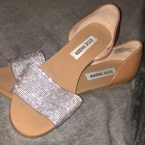 Steven Madden brown rhinestone flat
